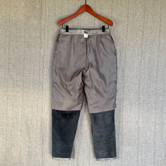 Vintage Forenza 100% Leather Silver High Rise Relaxed Straight Leg Jeans Size 32 - Picture 8 of 10